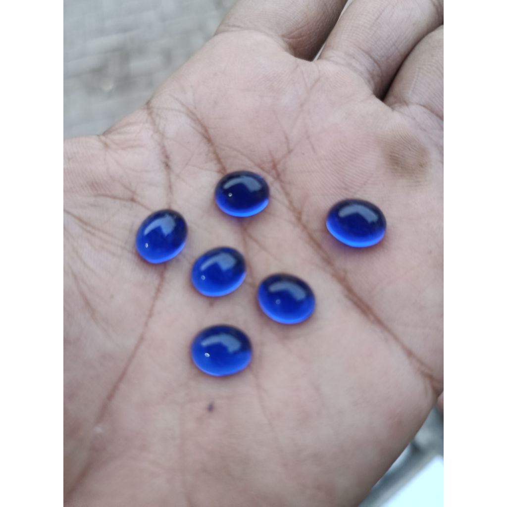 batu akik king safir biru mini 10 x 8 mm