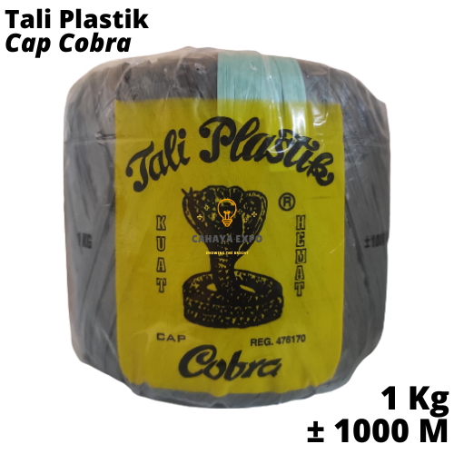 

Cap Cobra Tali Ikat Plastik Rafia Hitam Roll Besar Ukuran 1 Kilogram