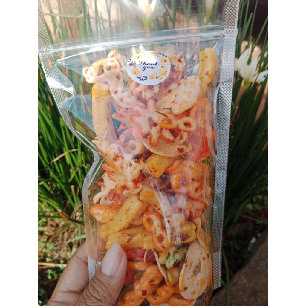 

Basreng A2bj 1 pak isi 100 gram rasa padas daun jeruk