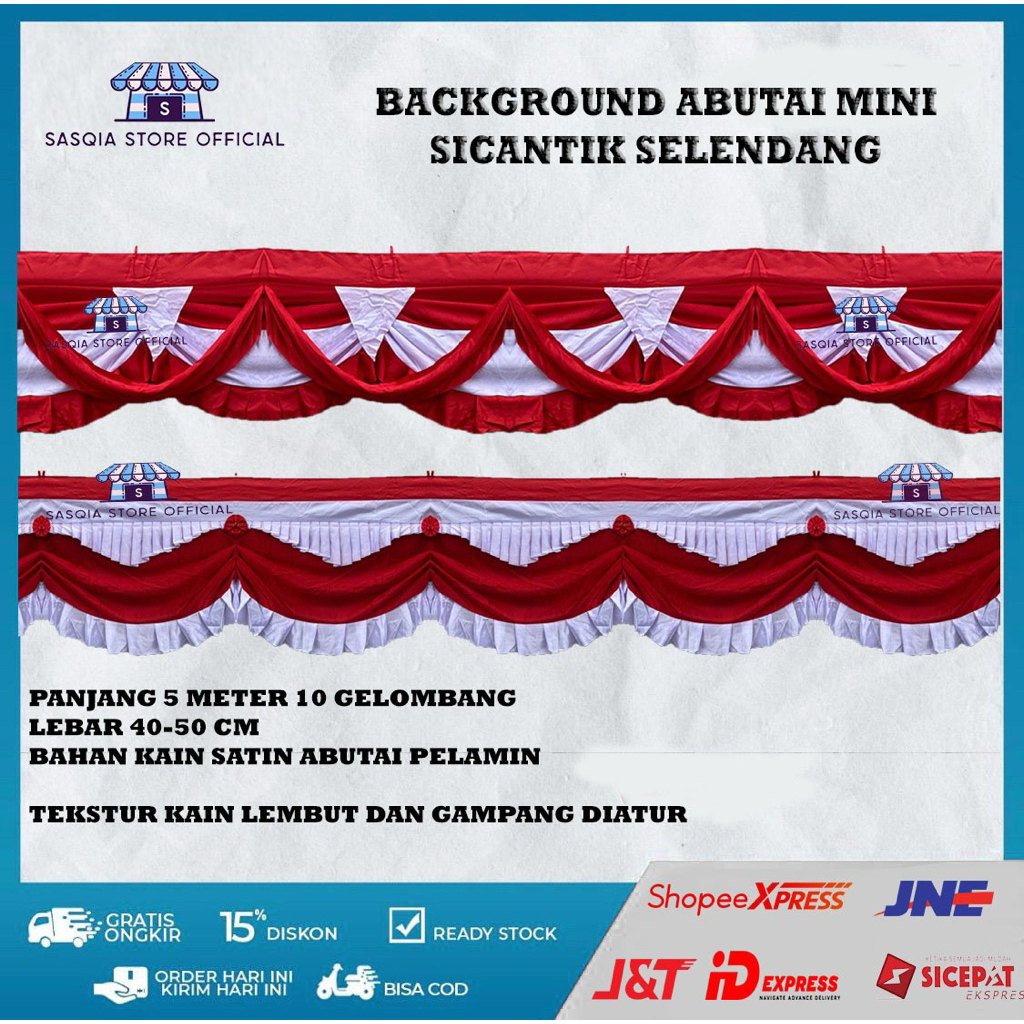 BACKGROUND ABUTAI PELAMIN MINI PANJANG 5 METER 10 gelombang