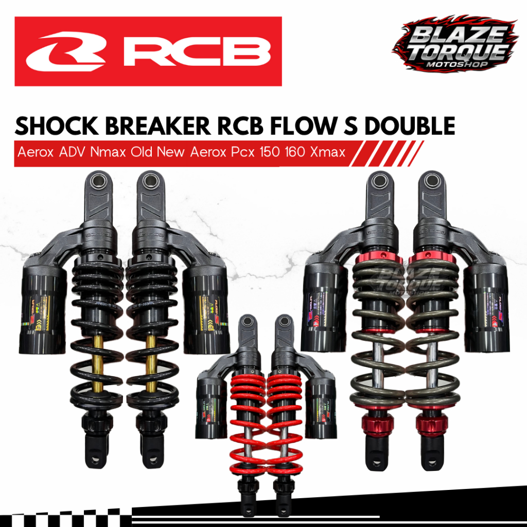 ShockBreaker RCB FLOW S 305mm 320mm 330mm 365mm 395mm Double Click Nmax Old New Pcx Adv Aerox Xmax O