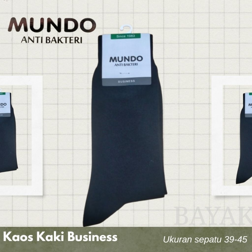 Kaos kaki pria MUNDO anti bakteri,  kaos kaki kerja mundo Classic business