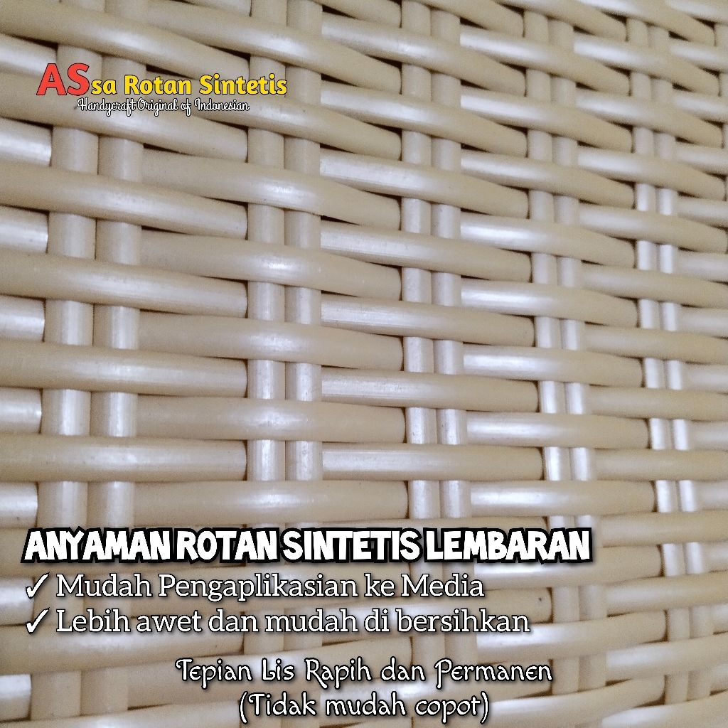 Anyaman Lembaran Rotan Sintetis Aksen Dekorasi