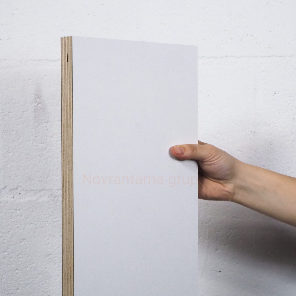 Triplek / Multiplek melamin putih 2muka 9mm (38,5x37cm)cm, melaminto plywood, white