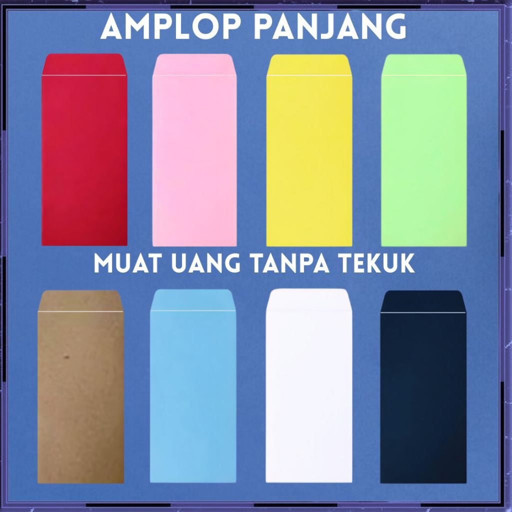 

Amplop Uang panjang Aesthetic Merah Hitam Coklat Angpao Imlek Amplop Uang Elegant Polos Warna dll.