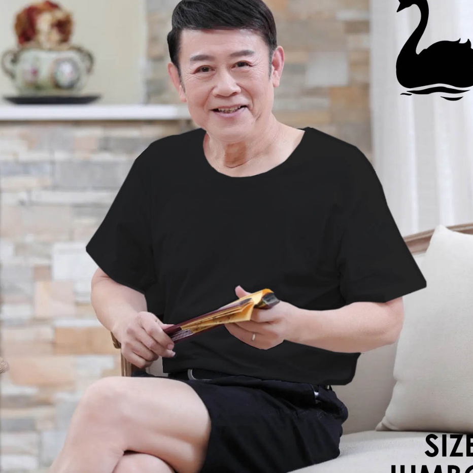 Cod SWAN SHOGUNAVO Kaos Oblong Pria Swan Brand Jumbo Type Premium Hitam