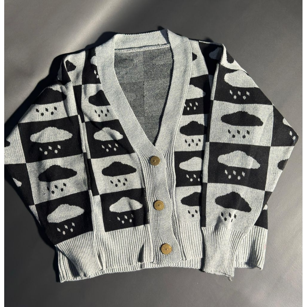 Cardigan motif awan/Cardigan rajut wanita