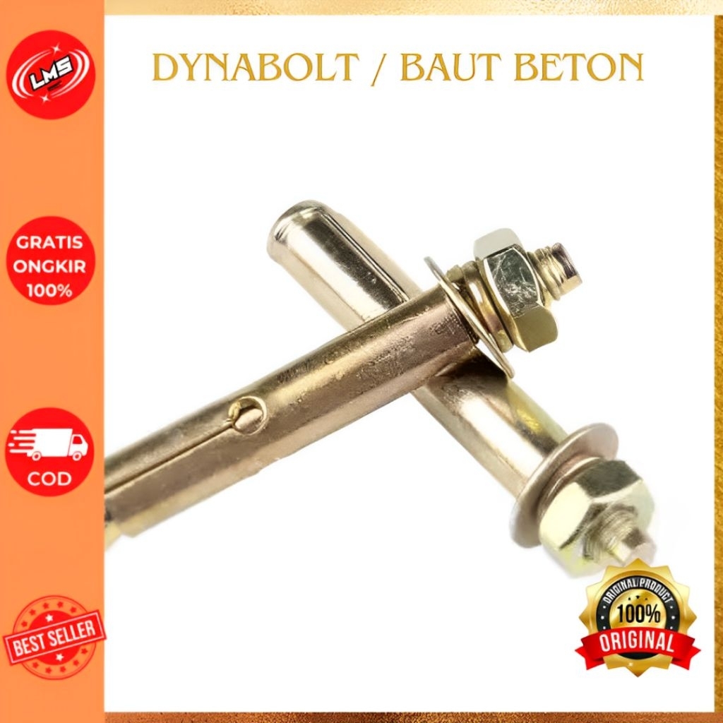 Isi Per Dus Dynabolt Dinabolt  Baut Beton M8 8x85 Kuat Awet Tahan Lama Original Murah