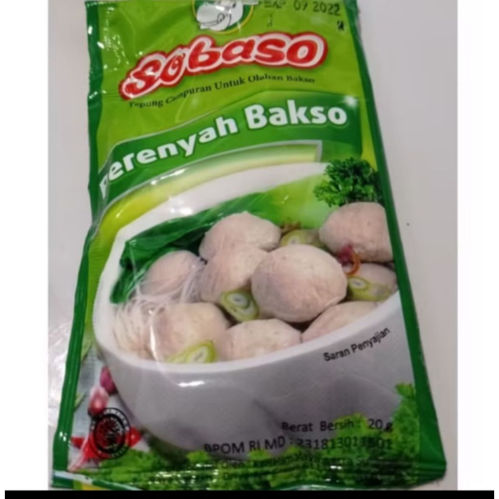 

exp april 2027 perenyah bakso atau gorengan lain,dan pengenyal SOBASO, campuran untuk olahan bakso
