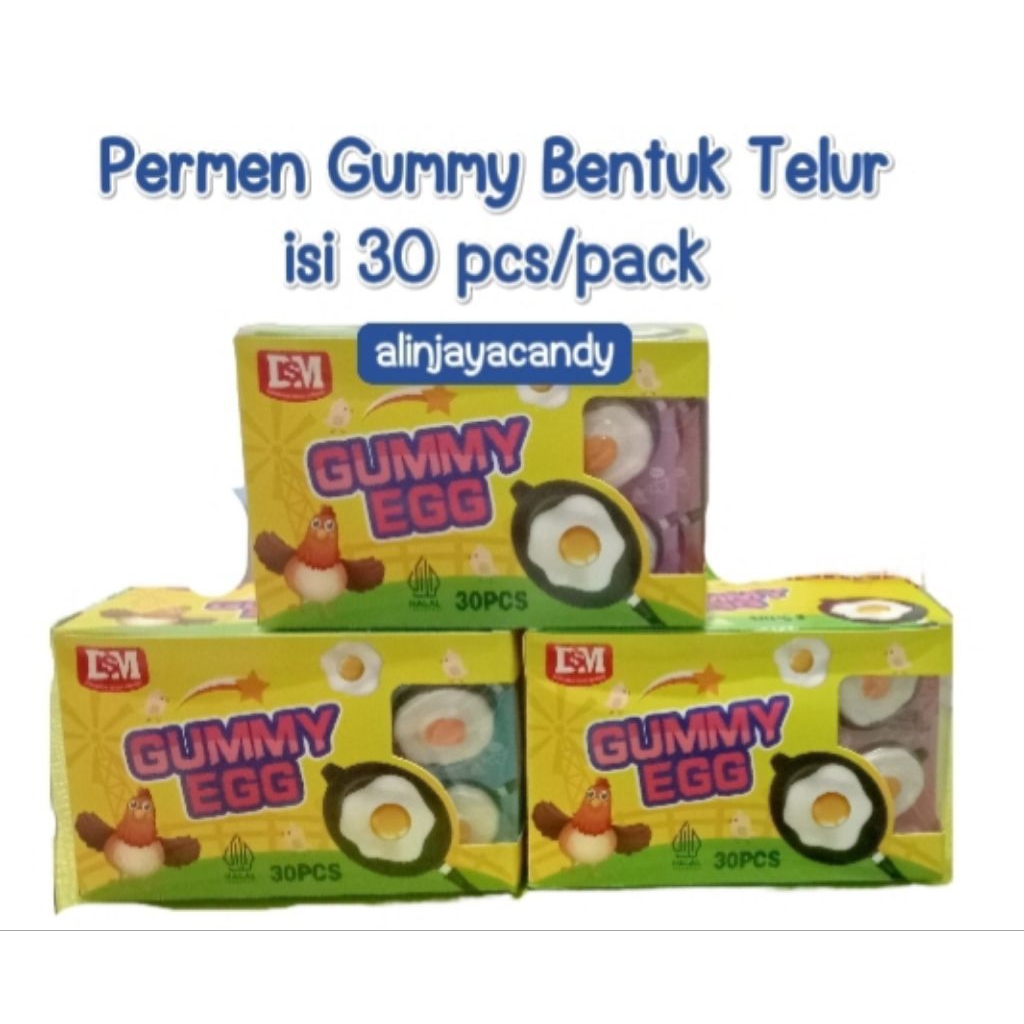 

Permen Gummy Bentuk Telur isi 30 pcs/pack Permen Telur