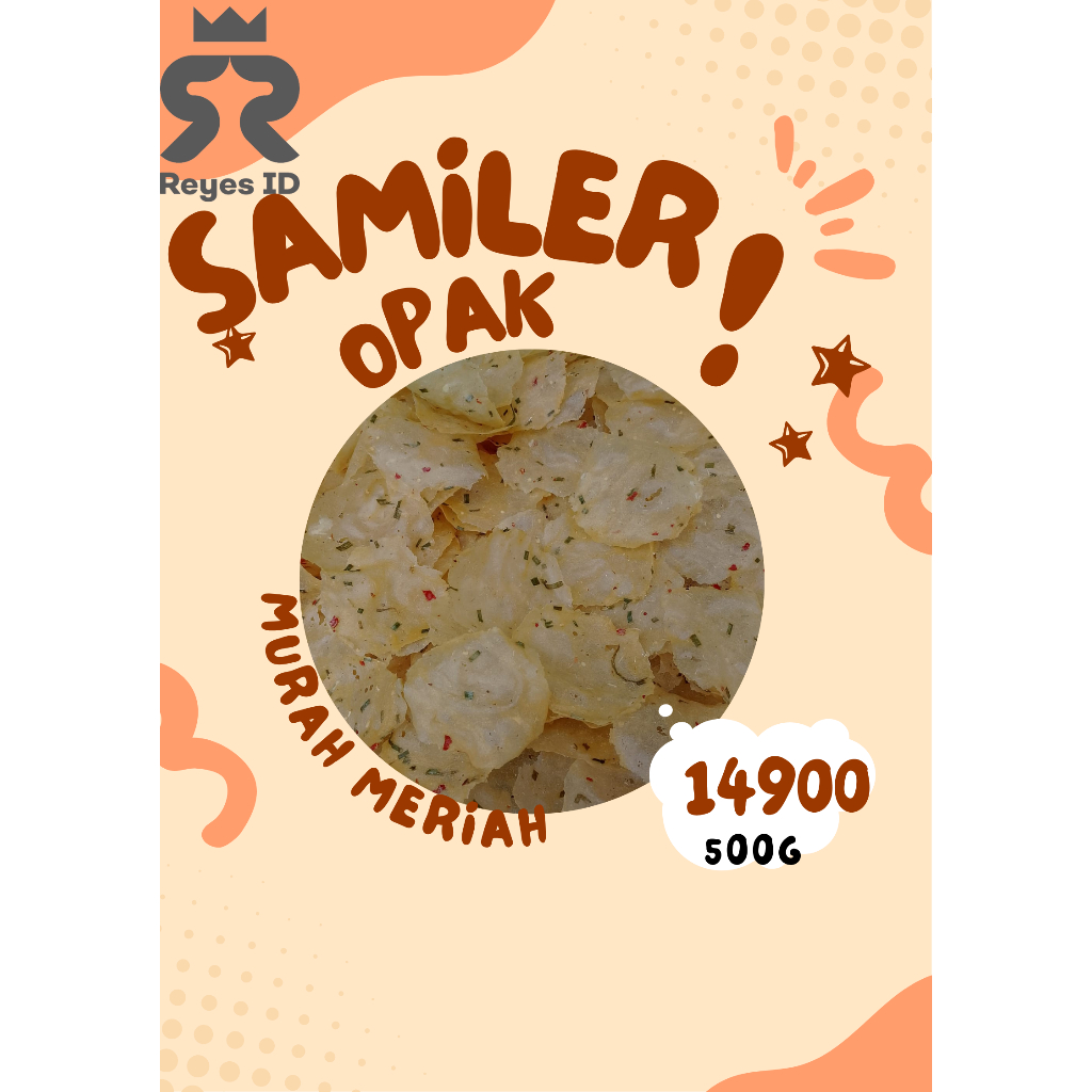 

Krupuk Samiler Atau Opak singkong Original Pedas 500g