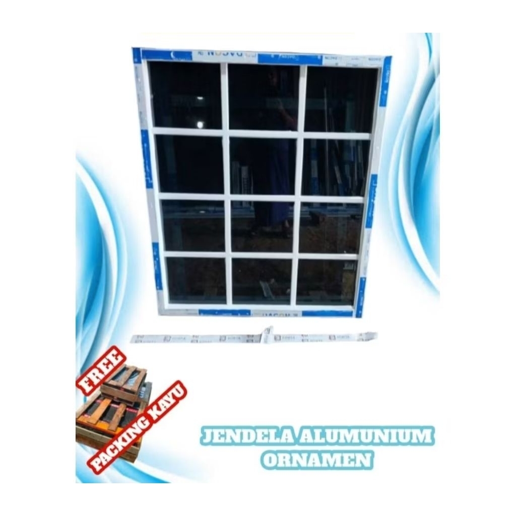 jendela kaca mati + ornamen free Peking kayu