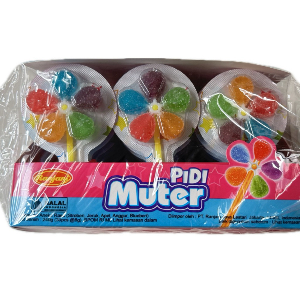 

Ranjani pidi muter box isi 30 pcs HALAL gummy kincir jelly rasa aneka buah