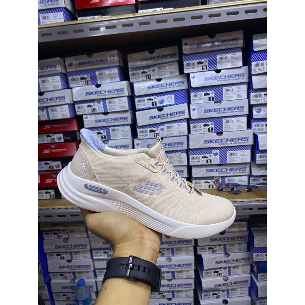 Sepatu skechers original wanita / Skechers sport Relaxedfit womens sneakers shoes-natural