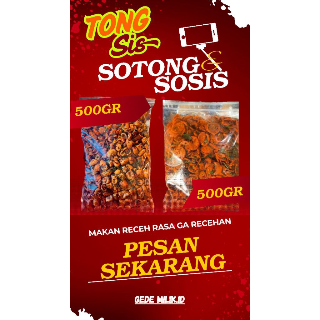 

Paket Sotong Dan Sosis Extra Pedas Extra Daun Jeruk Krrrriuk viral (Sotong 500gr & Sosis 500gr)