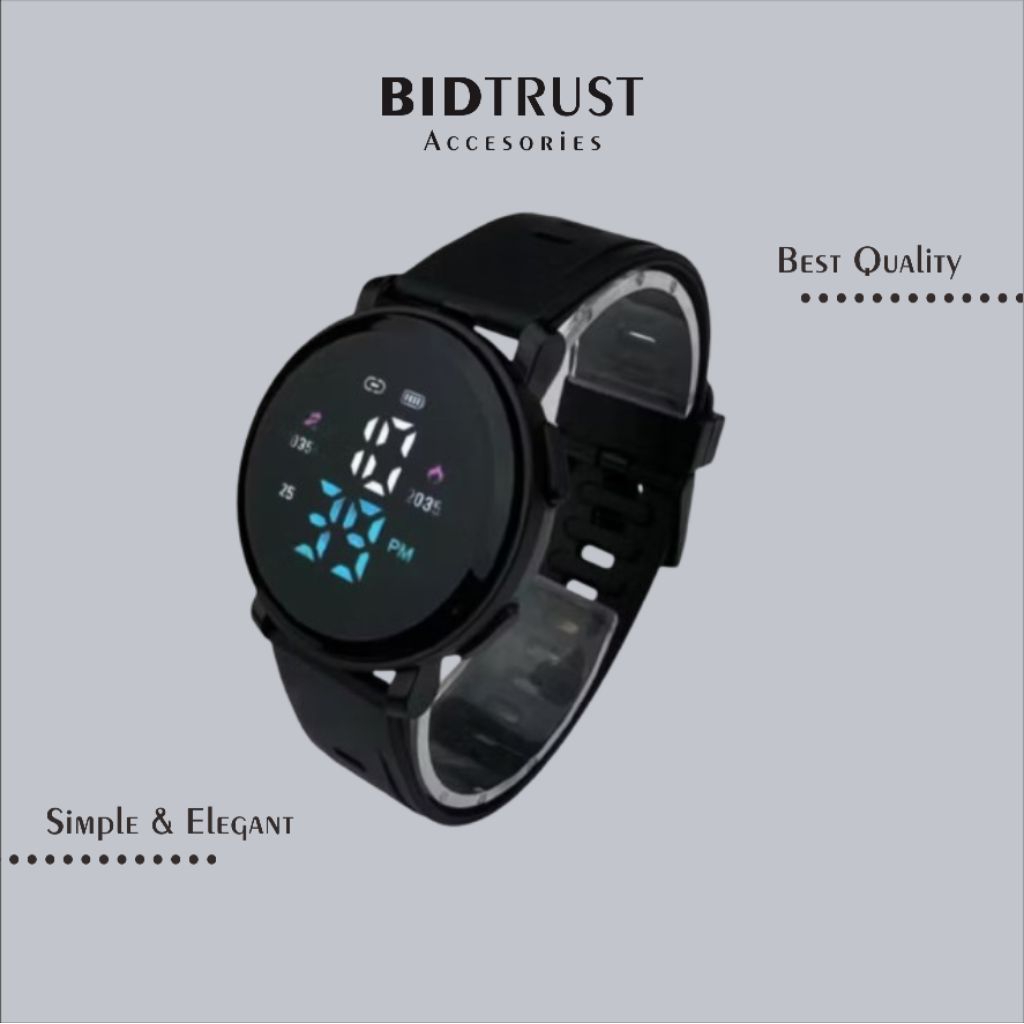 JAM TANGAN DIGITAL PRIA SPORTY M-1200 BLACK HITAM • Karet Rubber Analog Digital Angka Jarum Quartz S