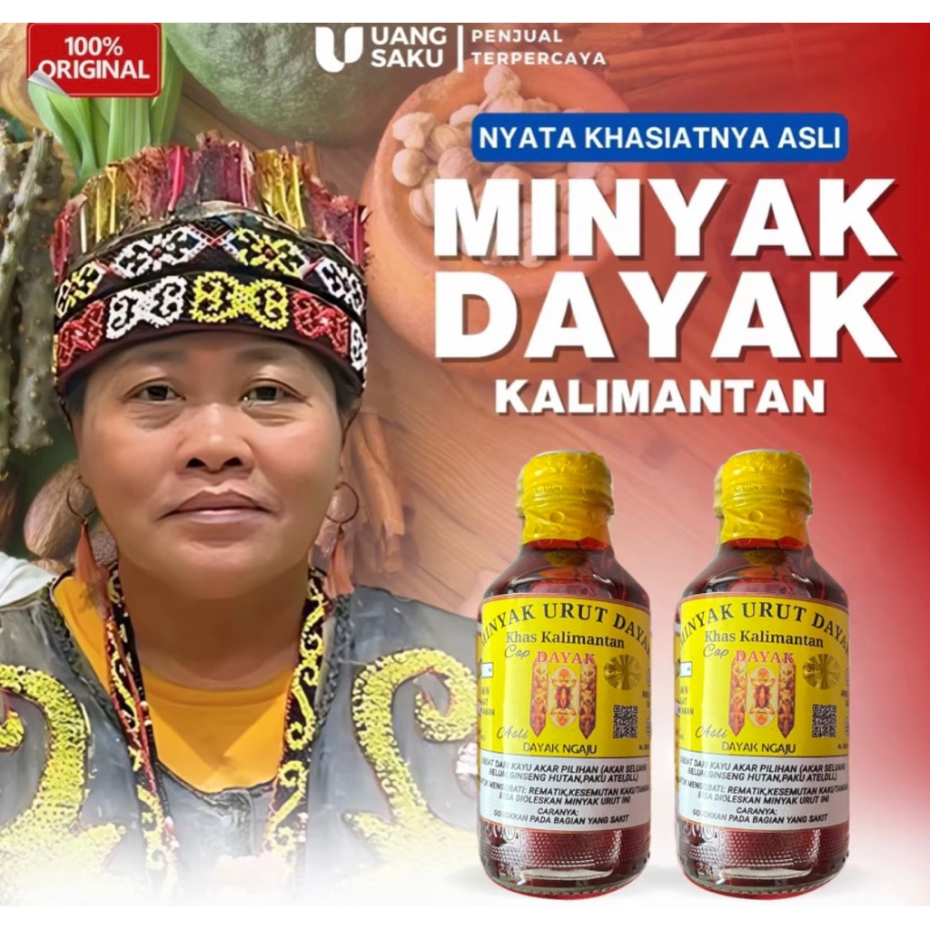 MINYAK URUT GOSOK MINYAK DAYAK ASLI KALIMANTAN AMPUH 100% ORIGINAL