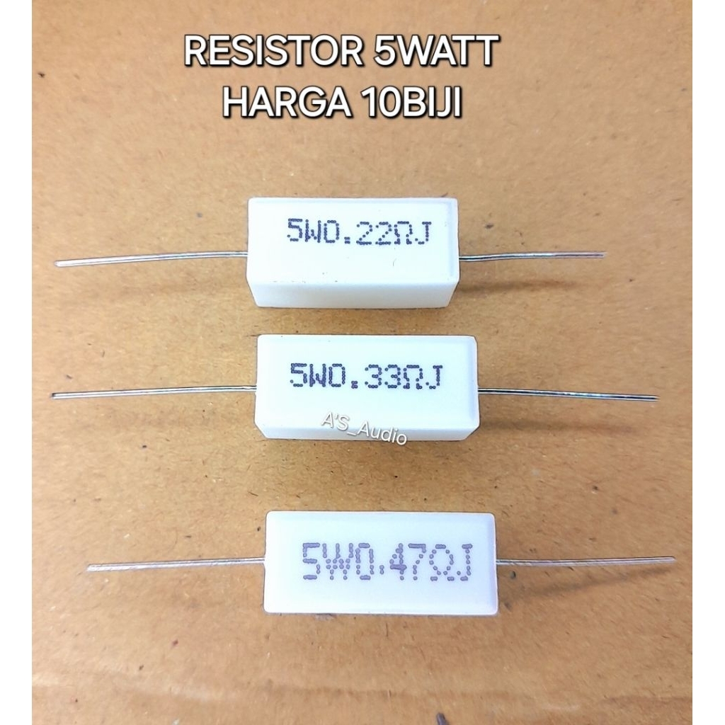 RESISTOR 5W 0.22 5W 0.33 5W 0.47 RESISTOR 5WATT 10BIJI