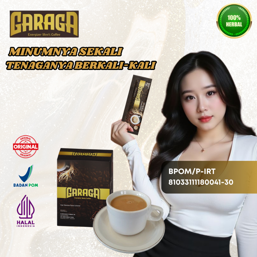 

GARAGA Kopi Gingseng Penambah Stamina Pria Tahan Lebih lama Origanal BPOM & HALAL