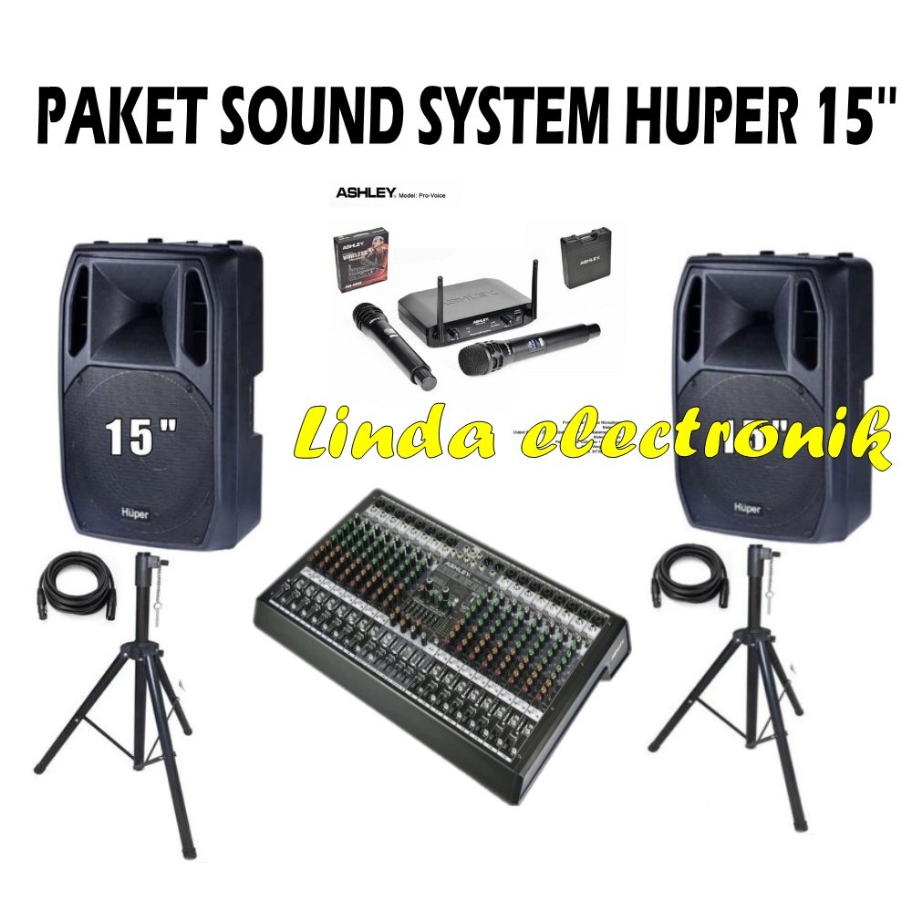 paket sound system huper ak15a mixer ashley selection 16 original