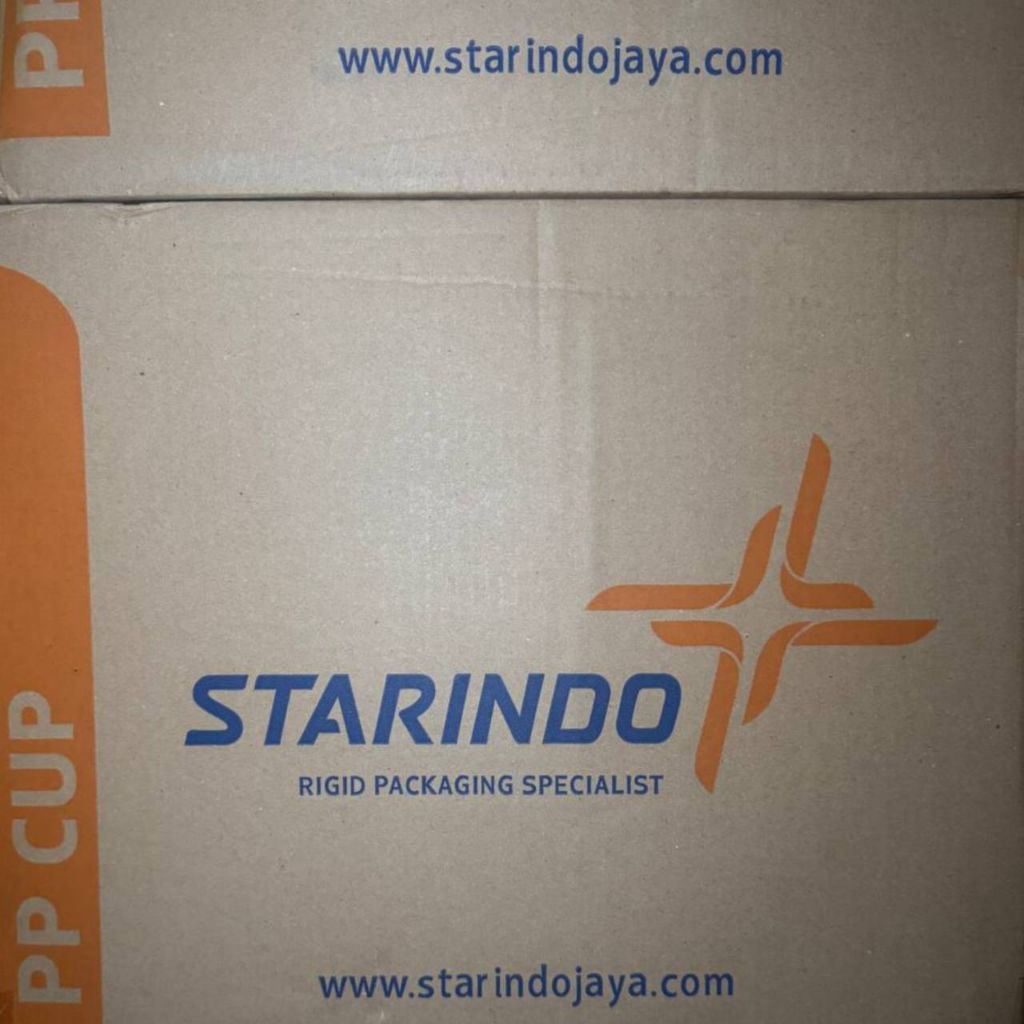Gelas PP Cup Plastik Oval STARINDO Tebal | Gelas Plastik Oz Cup Pop Ice 22 Oz 1 Dus