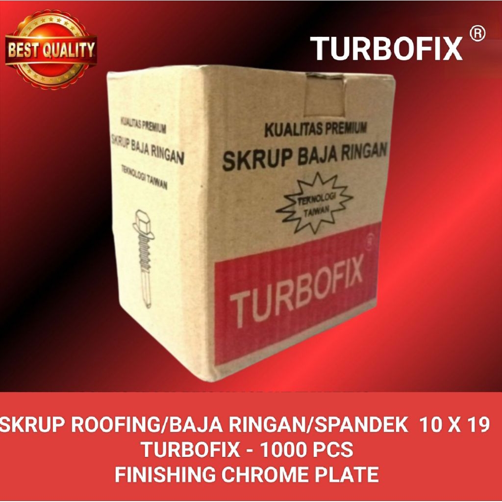 Sekrup/Skrup Baja Ringan/Roofing Ellpro By Turbofix 10X19 - 1000Pcs #Gratisongkir