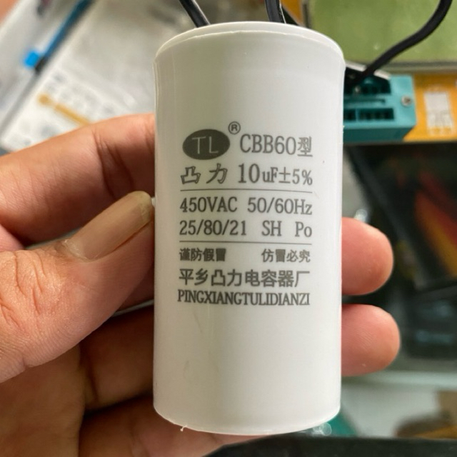 kapasitor mesin cuci pompa air 10uf 450v