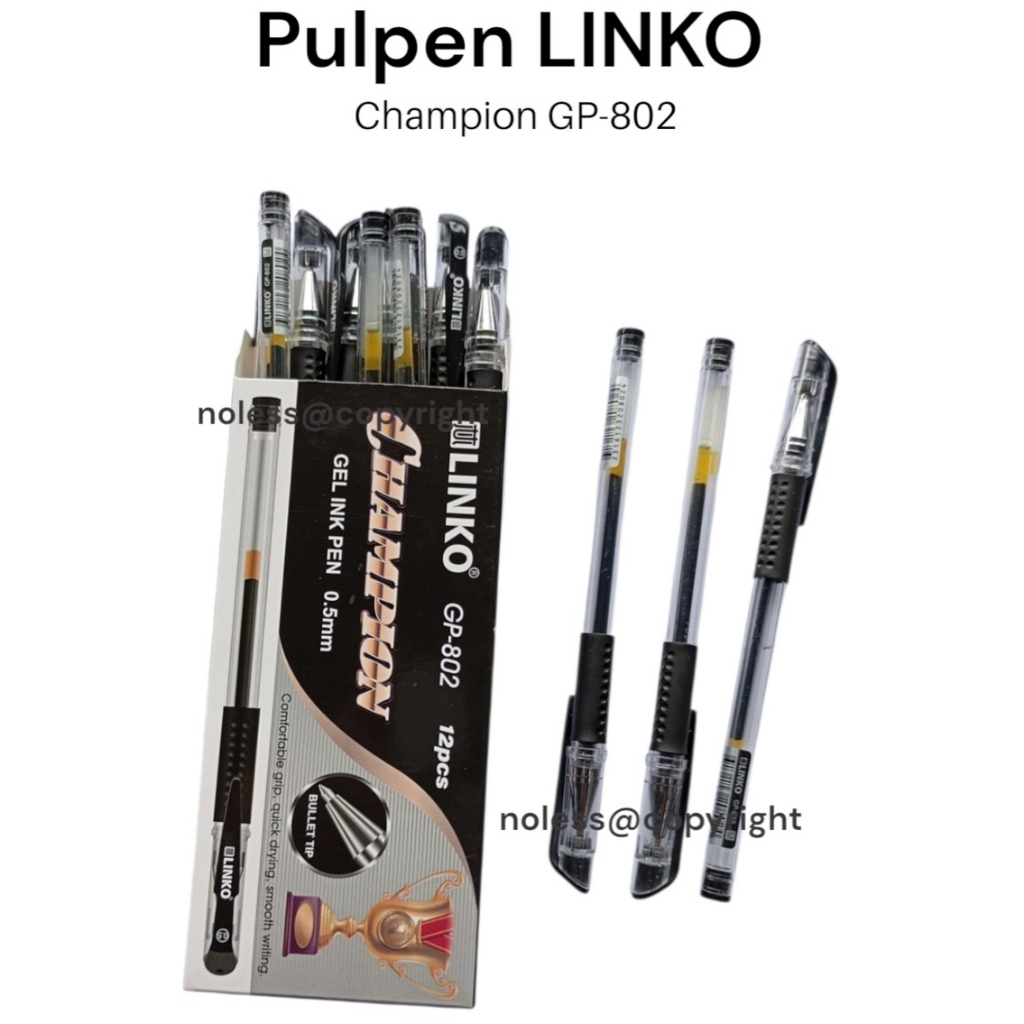 

NL (1 biji) Pulpen LINKO Champion LINKO Pulpen Hi-Tech Hitech Juara Gel-Ink Pen GP-802