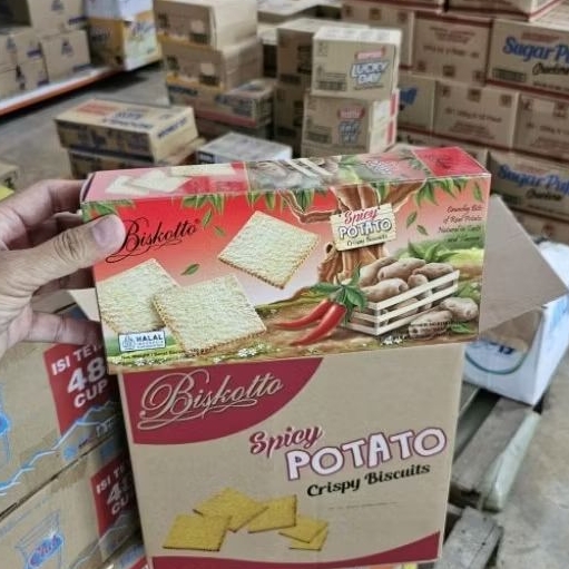 

BOX 160GR - BISKOTTO CRISPY BISCUIT SPICY POTATO / BISKUIT BISKOTO RASA KENTANG KRISPY