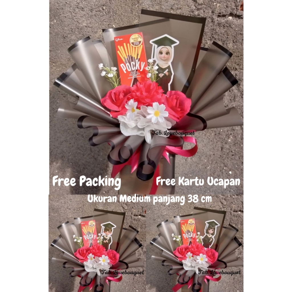 Buket topper wisuda / bucket topper wisuda / buket sempro wisuda / bucket snack dan boneka / buket s