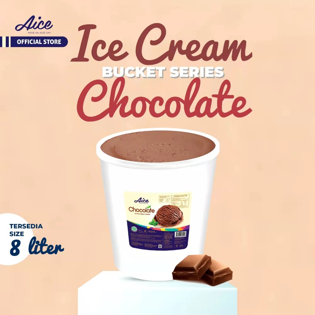 

Aice Ice Cream Chocolate Bucket 8 Liter - Eskrim Cokelat Ember