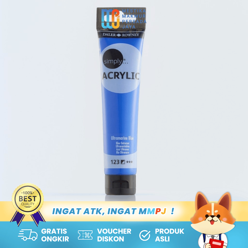 

Daler Rowney Simply Acrylic Paint - Cat Akrilik Ultramarine 75 Ml 126975123