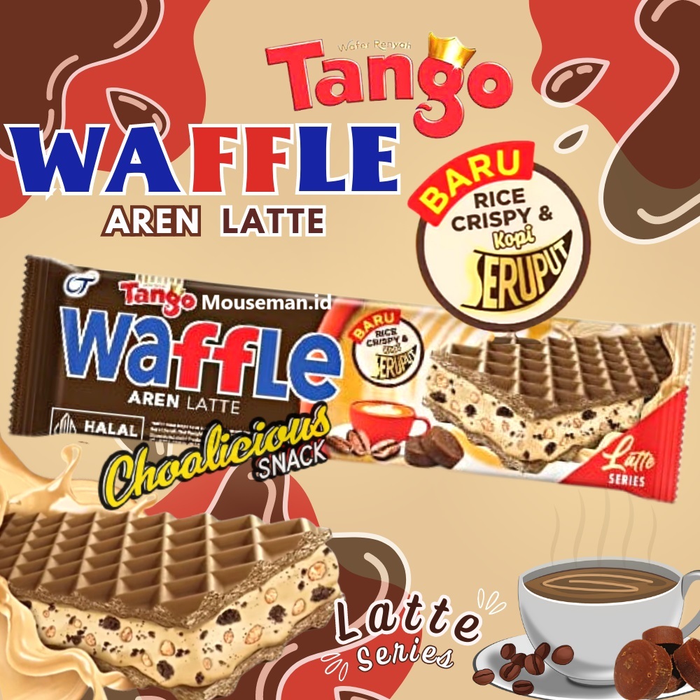 

Tango Bentuk Waffle AREN LATTE Wafer Rasa Kopi Susu Gula Aren Rice Crispy & Kopi Seruput Latte Series 25gr