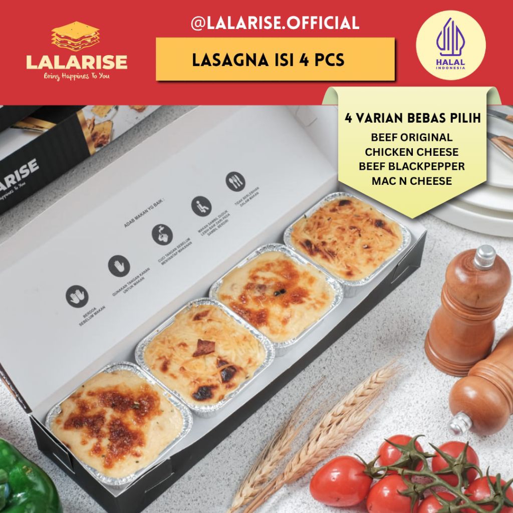 

Lasagna 4 Rasa Beef Chicken Blackpepper Mac n Cheese Homemade Frozen Food Praktis
