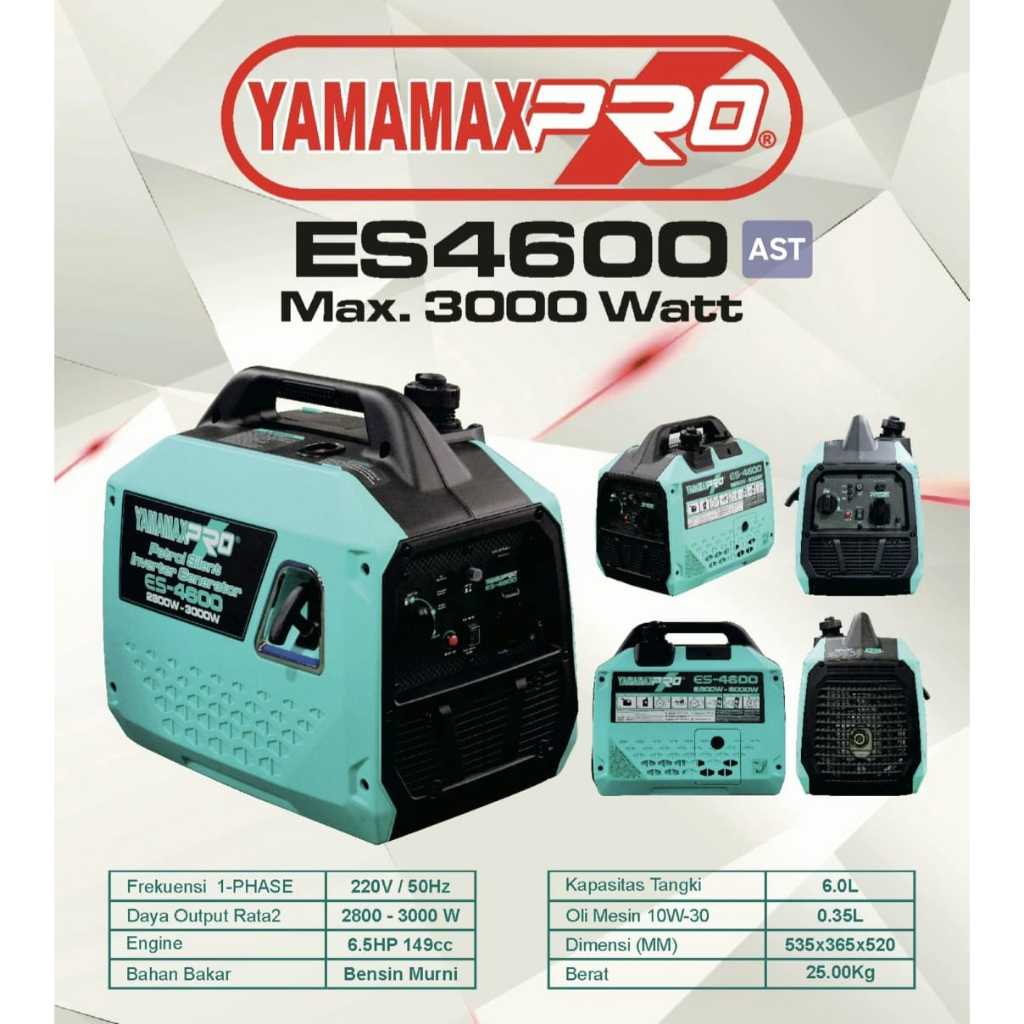 GENSET SILENT INVERTER 3000 WATT ES 4600 RR / YAMAMAX-PRO