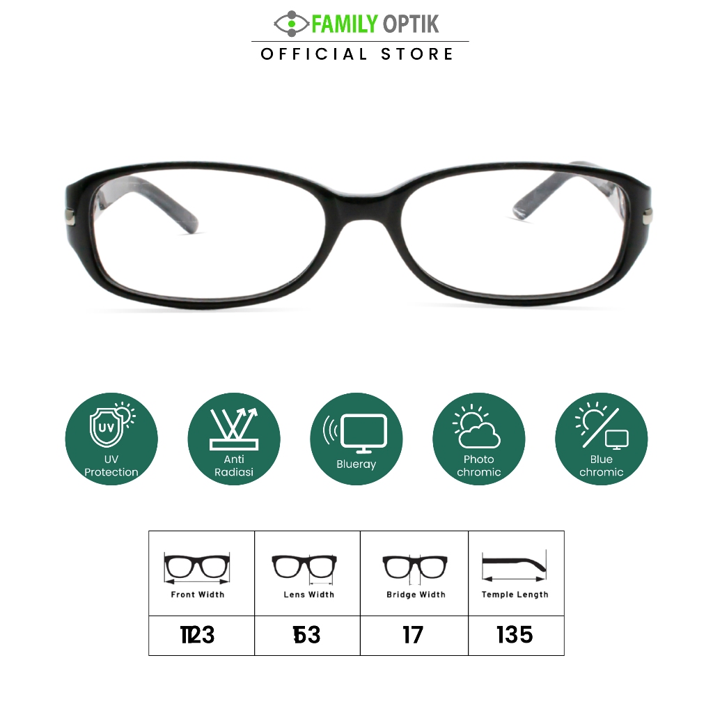 Family Optik - Kacamata Vintage Blueray Photocromic Anti Radiasi 6183