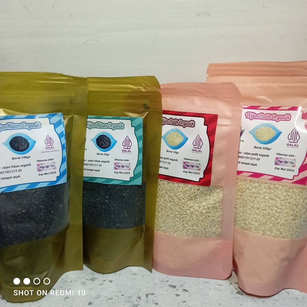 

Biji wijen putih hitam 50gr dan100gr sesame seed organik premium quality halal murah sale