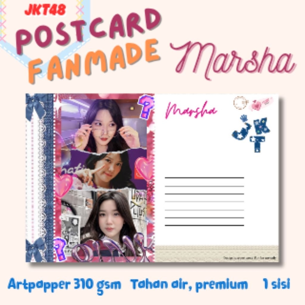 

Postcard Kartu Ucapan Fanmade JKT48 - MARSHA Series Koleksi Edisi Spesial – Doff Finish 310gsm
