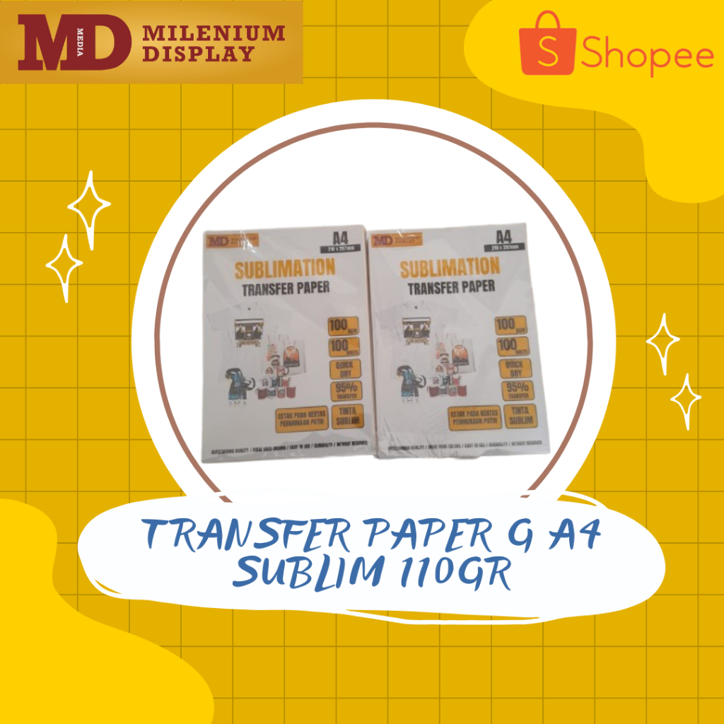 

TRANSFER PAPER G A4 SUBLIM 110GR 210X297 (100lbr)