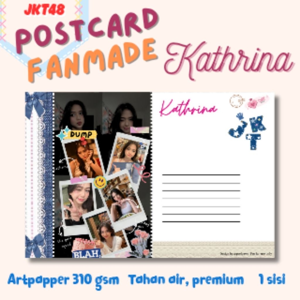 

Postcard Kartu Ucapan Fanmade JKT48 - KATHRINA Series Koleksi Edisi Spesial – Doff Finish 310gsm