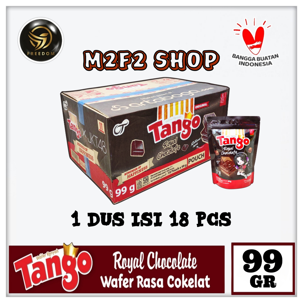 

Tango Wafer Royal Chocolate BITE SIZE | Krim Cokelat Pouch - 99 gr (Kemasan Karton)