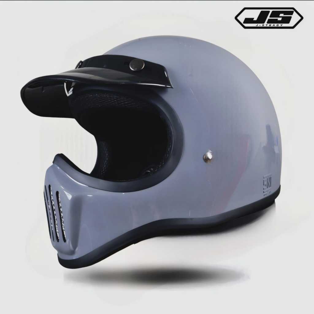 Helm Cakil JS Warna Solid Original SNI Free PET - Keren/helm keren/helm cakil costum/helm Trail