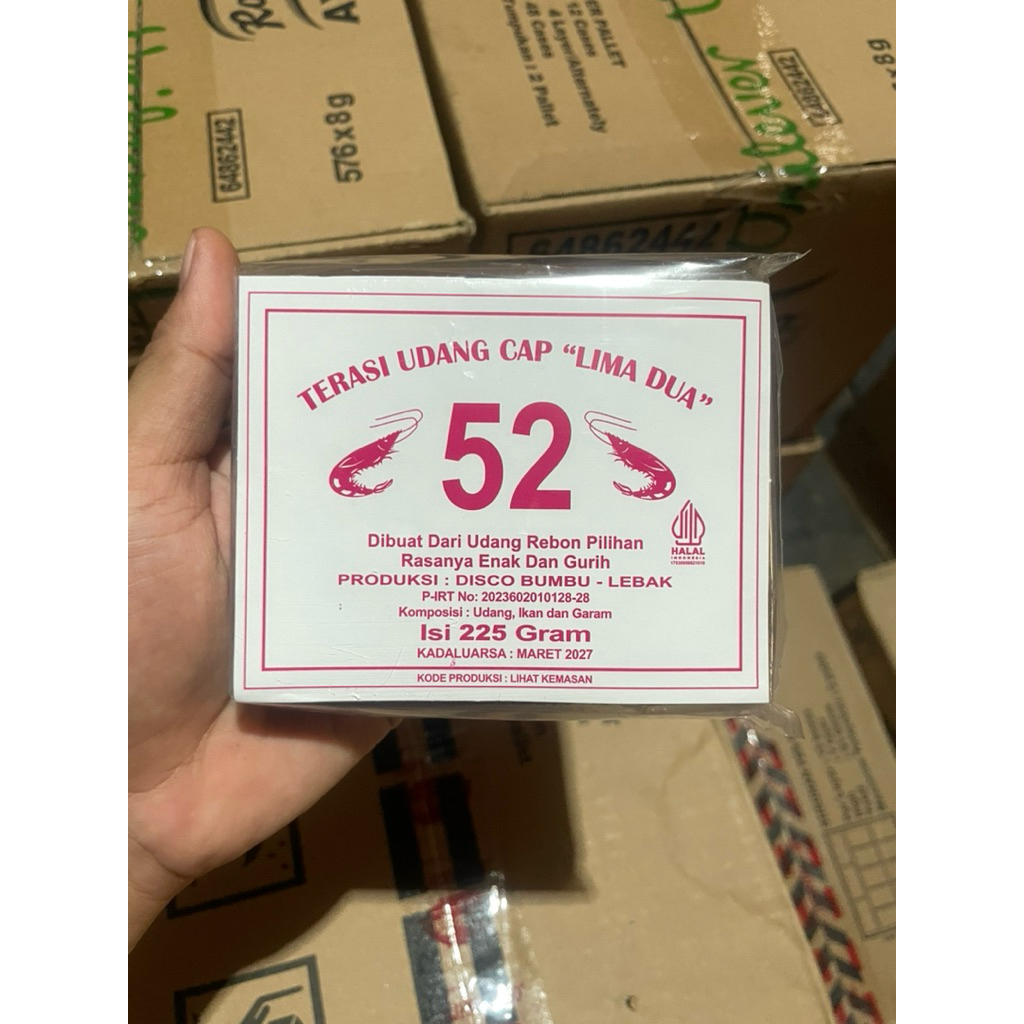 

trasi udang cap 52 berat 225 gram