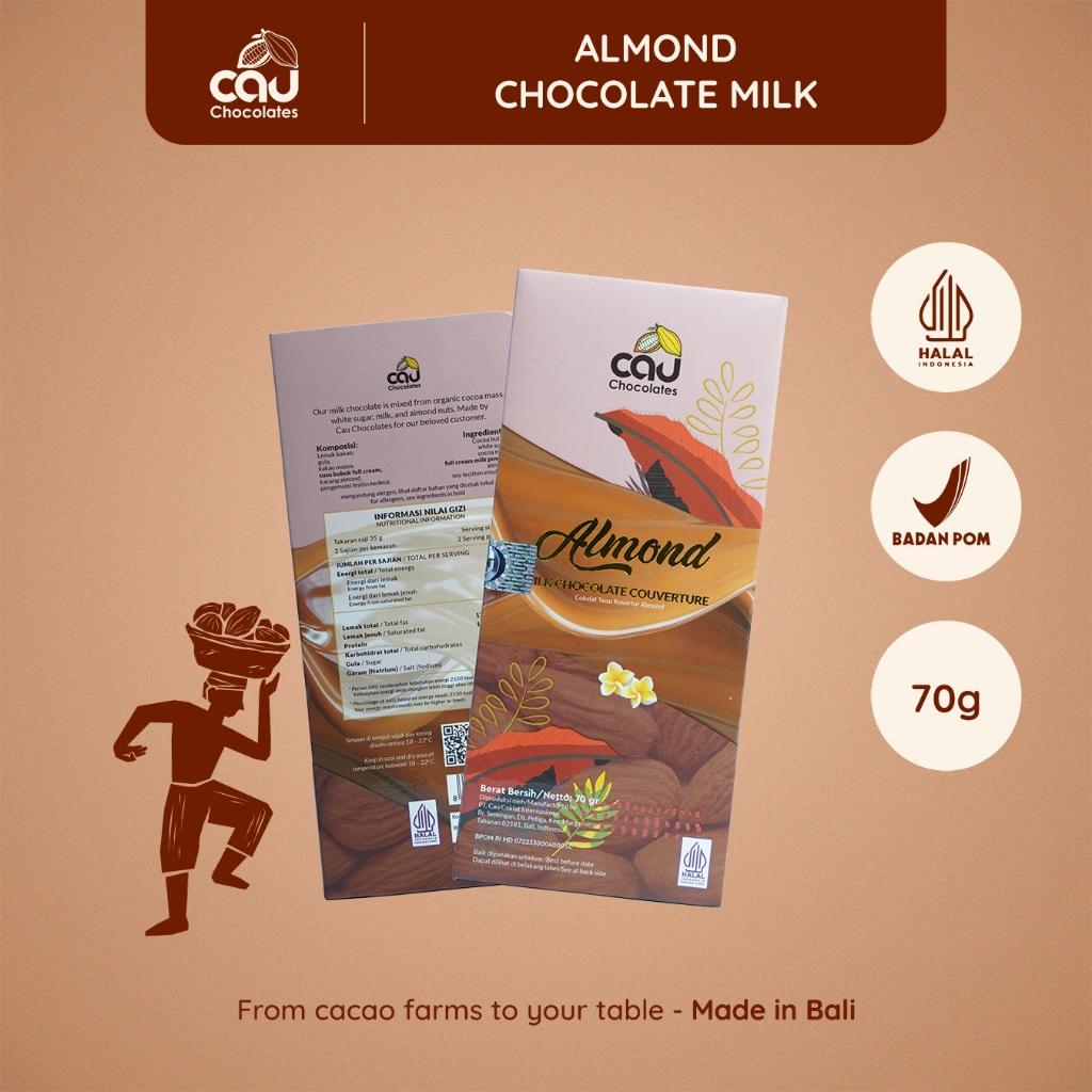 

Cau Chocolates - Dark Milk Chocolate Almond - 70 gr