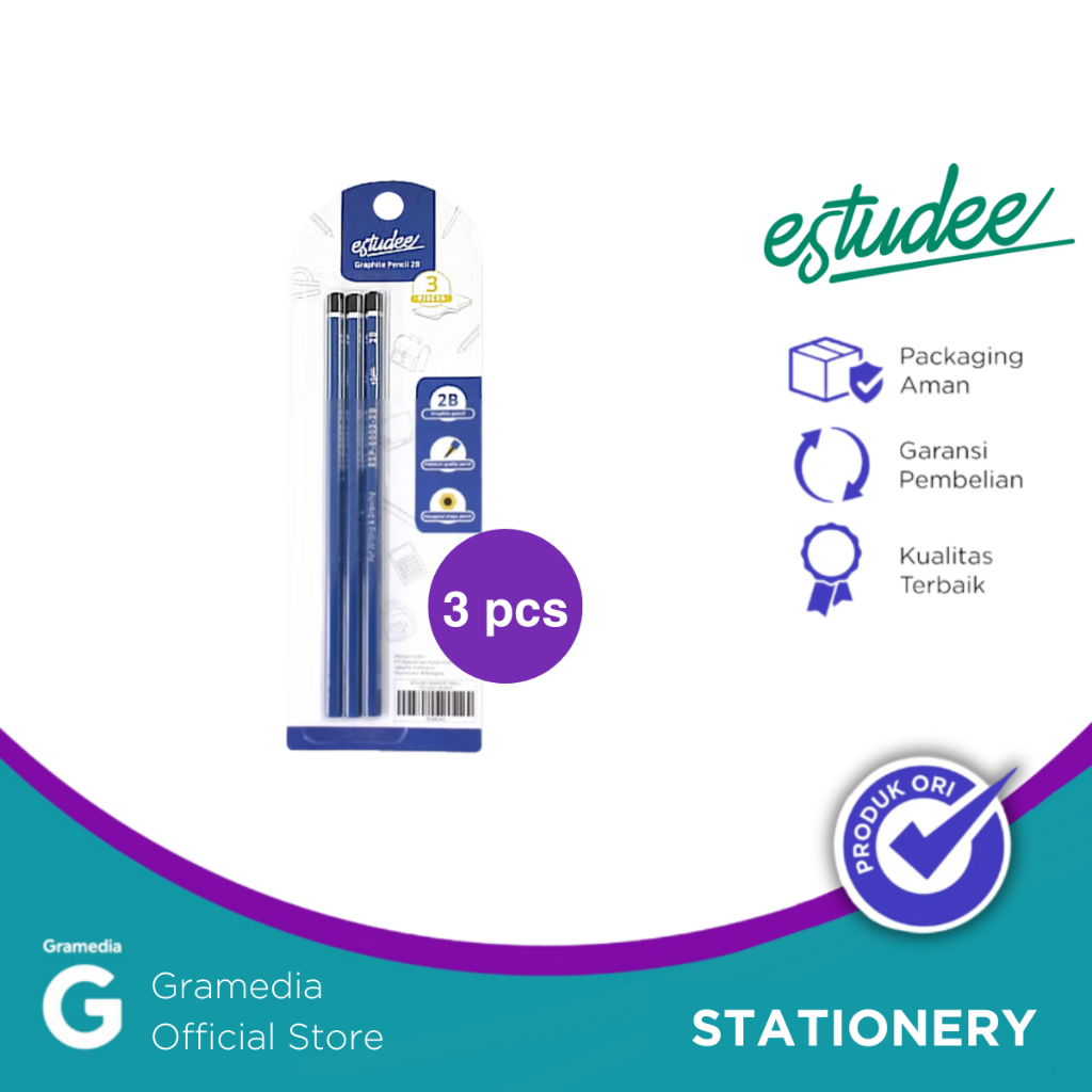 

Estudee Graphite Pencil Esp-6002 2B/3Pcs