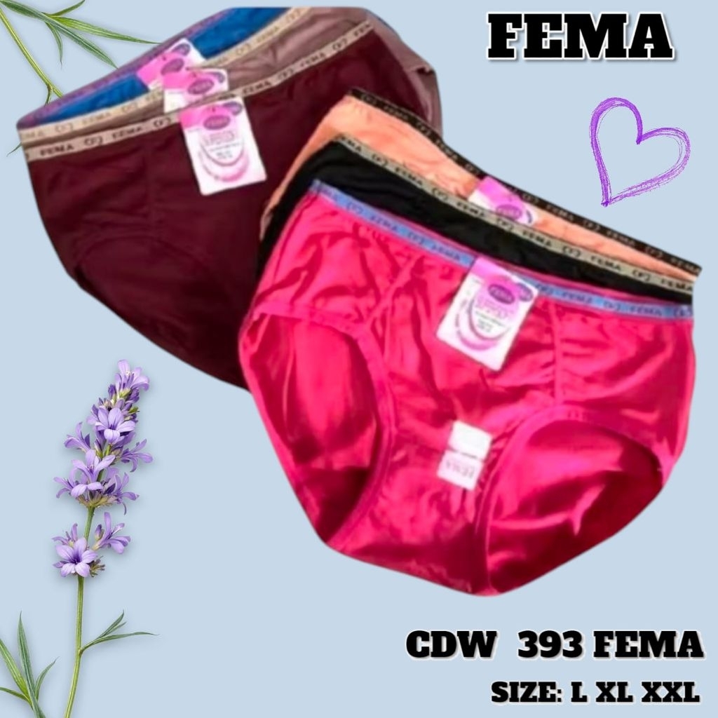 1Lusin celana dalam wanita FEMA CD 393/361 FEMA L XL XXL TERMURAH