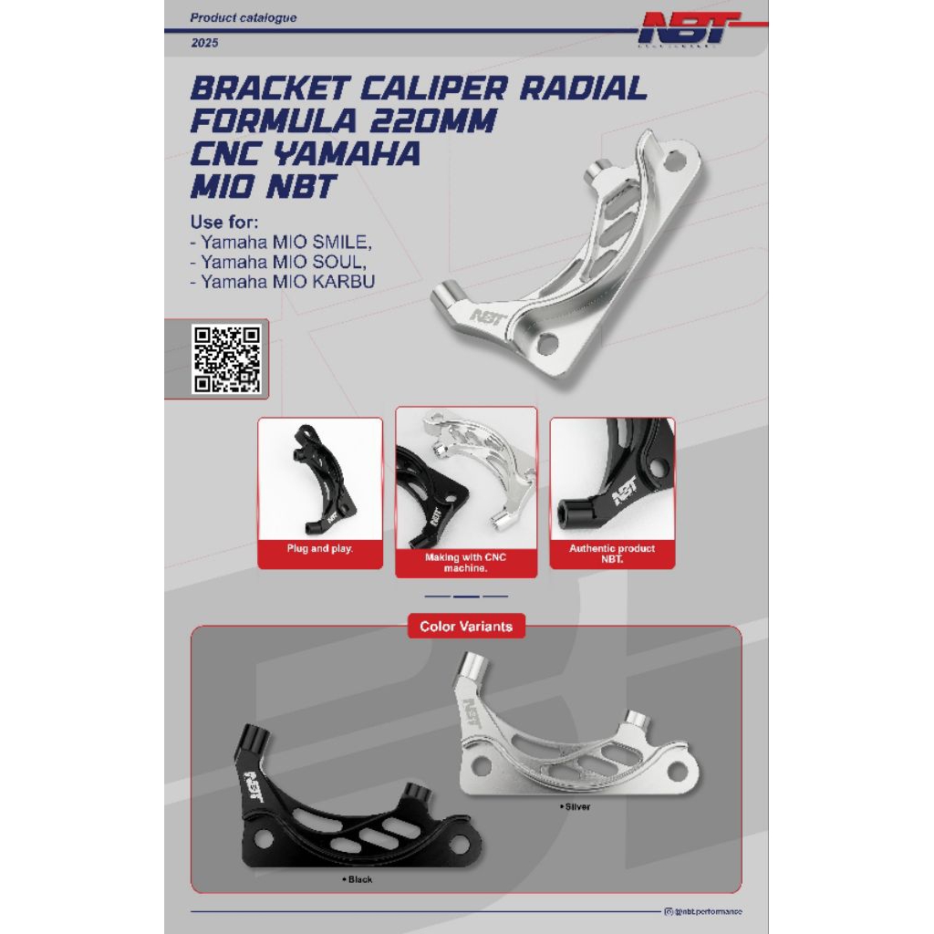 Bracket Caliper Radial Formula 220mm CNC Mio Black NBT