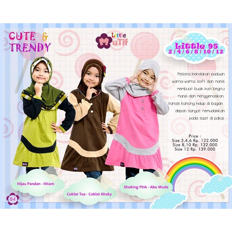 SALE MUTIF KIDS TUNIK ATASAN ANAK MODEL 95 COKLAT FASHION MUSLIM