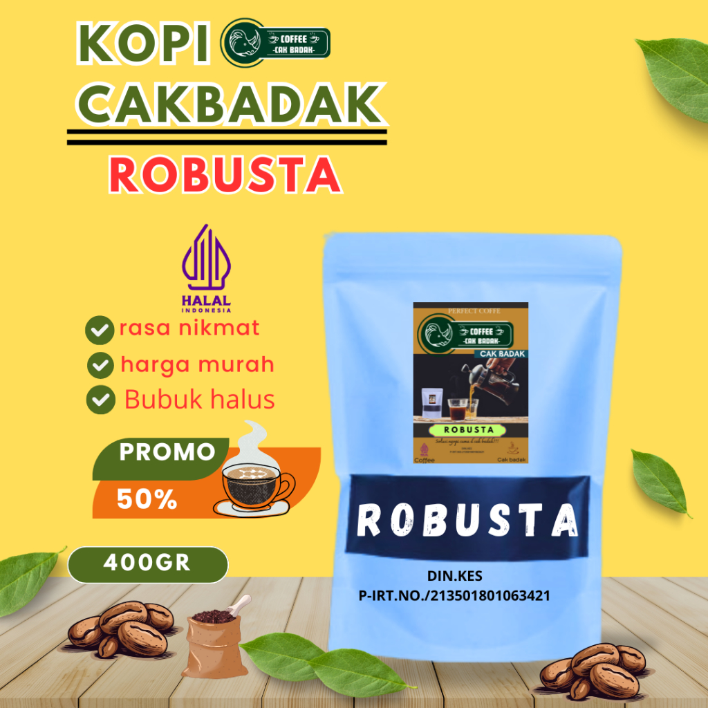 

Kopi bubuk MURNI ROBUSTA isi 400 GR