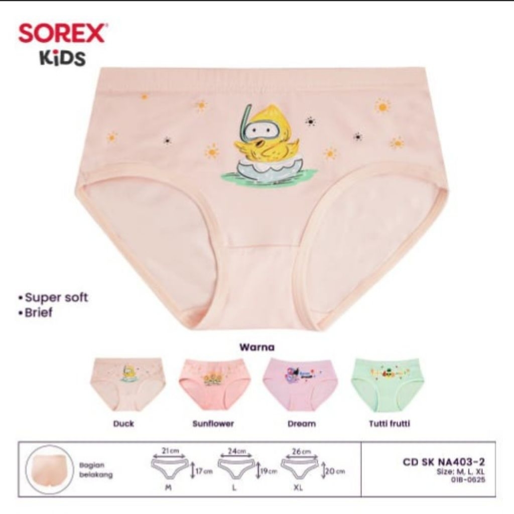 [GROSIR 6pcs]Sorex-Cd anak perempuan sorex kids/Celaan Dalam Anak cewek sorex cute animal super soft